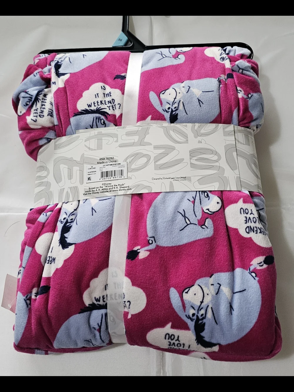 Disney Pink & Light Blue Eeyore 3-Piece Pajama Set with Cozy Socks - Picture 5 of 5